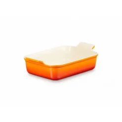 Plat De Cuisson*LE CREUSET Plat Rectangulaire Héritage en Céramique 26 cm Volcanique Tradition