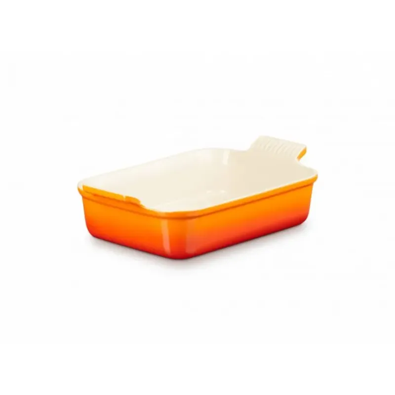Plat De Cuisson*LE CREUSET Plat Rectangulaire Héritage en Céramique 26 cm Volcanique Tradition