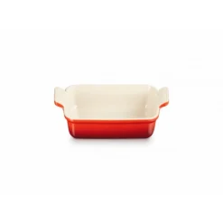 Plat De Cuisson*LE CREUSET Plat Rectangulaire Héritage en Céramique 19 cm Cerise Tradition