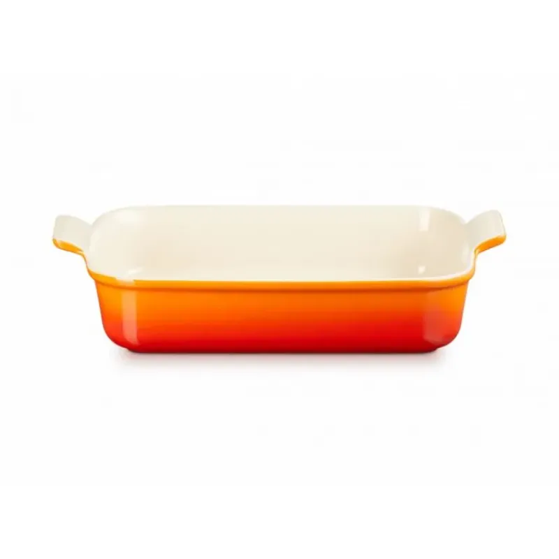 Plat De Cuisson*LE CREUSET Plat Rectangulaire Héritage en Céramique 19 cm Volcanique Tradition