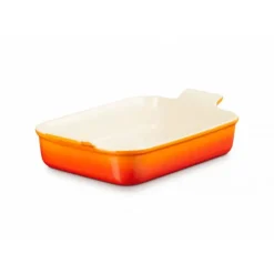 Plat De Cuisson*LE CREUSET Plat Rectangulaire Héritage en Céramique 19 cm Volcanique Tradition