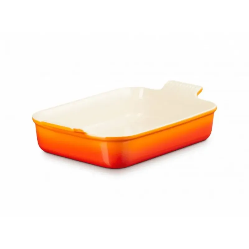Plat De Cuisson*LE CREUSET Plat Rectangulaire Héritage en Céramique 19 cm Volcanique Tradition