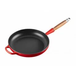 Poêles*LE CREUSET Poêle en Fonte 28 cm Cerise avec Manche en Bois Signature