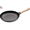 Poêles*STAUB Poêle en Fonte Noir 28 cm Manche Bois