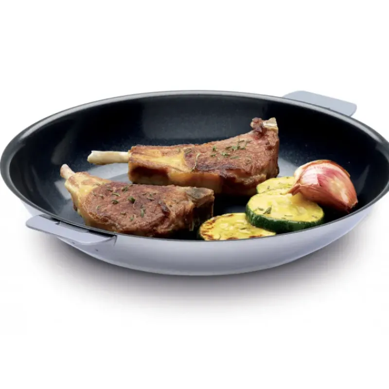 Poêles*CRISTEL Poêle Mutine Ovale Ø 35 cm Manche Amovible Anti-Adhésive Inox