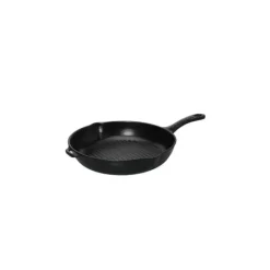 Grills|Poêles*CHASSEUR Poêle-gril en Fonte rond 25 cm Noir Mat