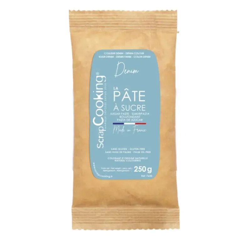 Pâte À Sucre*SCRAPCOOKING Pâte à Sucre Bleu Denim Colorant Naturel 250 g