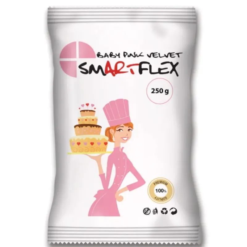 Produits Sans Gluten|Pâte À Sucre*SMARTFLEX Pâte à Sucre Rose Baby Pink Velvet 250g