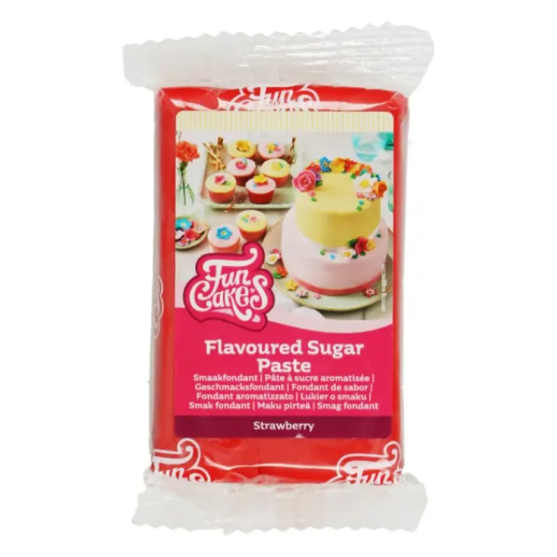 Pâte À Sucre*FUNCAKES Pâte à Sucre Rouge goût Fraise 250g