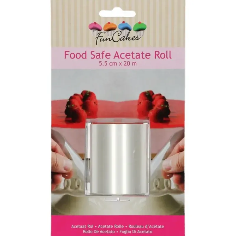 Ustensiles Chocolat|Ustensiles Pâtisserie*FUNCAKES Rhodoïd en Rouleau L.20 m x H.5.5 cm