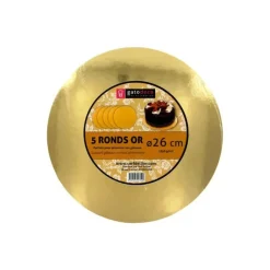 Présentoirs Pour Gâteaux*GATODECO Ronds Dorés Ø 25,5 cm (x5) Gatodéco