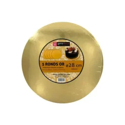 Présentoirs Pour Gâteaux*GATODECO Ronds Dorés Ø 27,4 cm (x5) Gatodéco