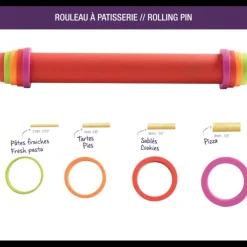 Ustensiles Pâtisserie*MASTRAD Rouleau à Pâtisserie ajustable rouge 41 cm