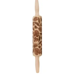 Ustensiles Décor Gâteau|Ustensiles Pâtisserie*SCRAPCOOKING Rouleau Pâtisserie Motif Feuilles Tropicales 39 cm Bois