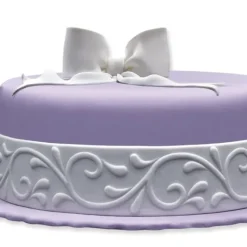 Décoration Comestible*PATISDECOR Ruban Pate à Sucre Blanc Arabesque 1,25 m x H 5 cm Patisdécor