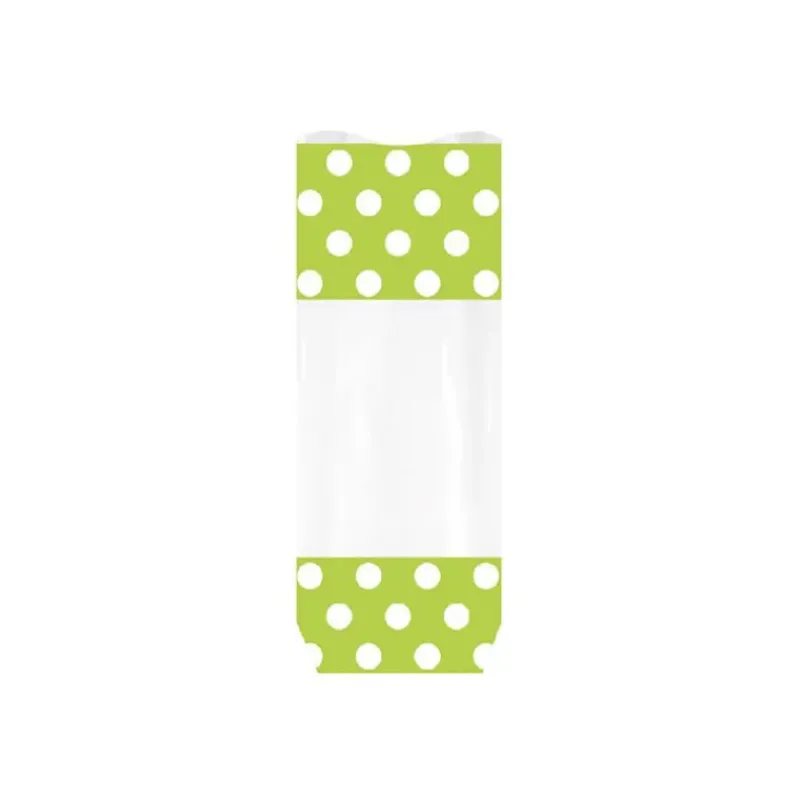 Emballage Alimentaire*PATISDECOR Sachet Bonbon 10 x 22 cm Anis à Pois Blancs Patisdécor (x10)