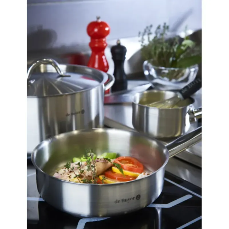 Sauteuses*DE BUYER Sauteuse Inox Bord Droit Ø28cm Prim’Appety