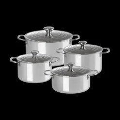 Batterie De Cuisine|Faitout*LE CREUSET Set 4 Pièces Casseroles et Faitout Inox Signature