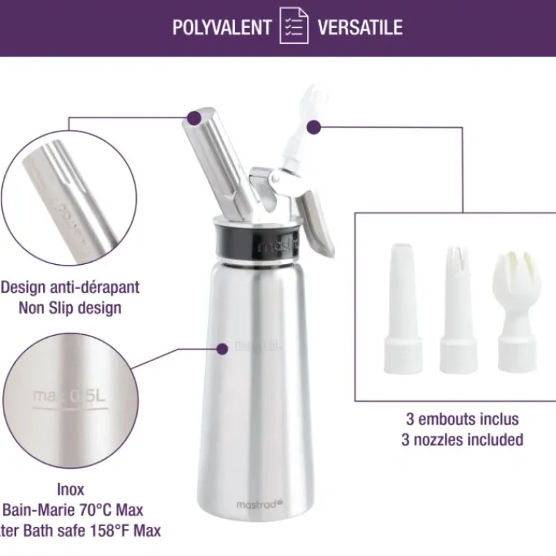 Siphons & Cartouches*MASTRAD Siphon Professionnel 0,5L