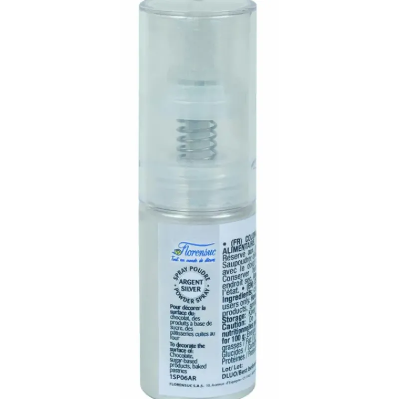 Colorants Alimentaires*FLORENSUC Spray Poudre Argentée Alimentaire Scintillante 10g