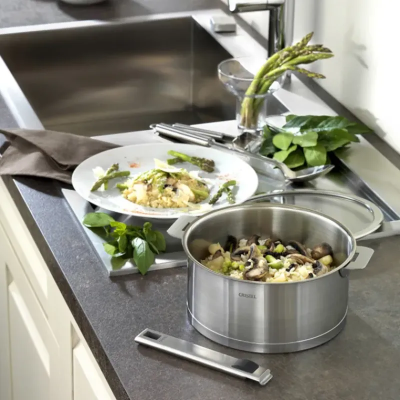 Casseroles*CRISTEL Série de 3 Casseroles Strate Amovible Inox