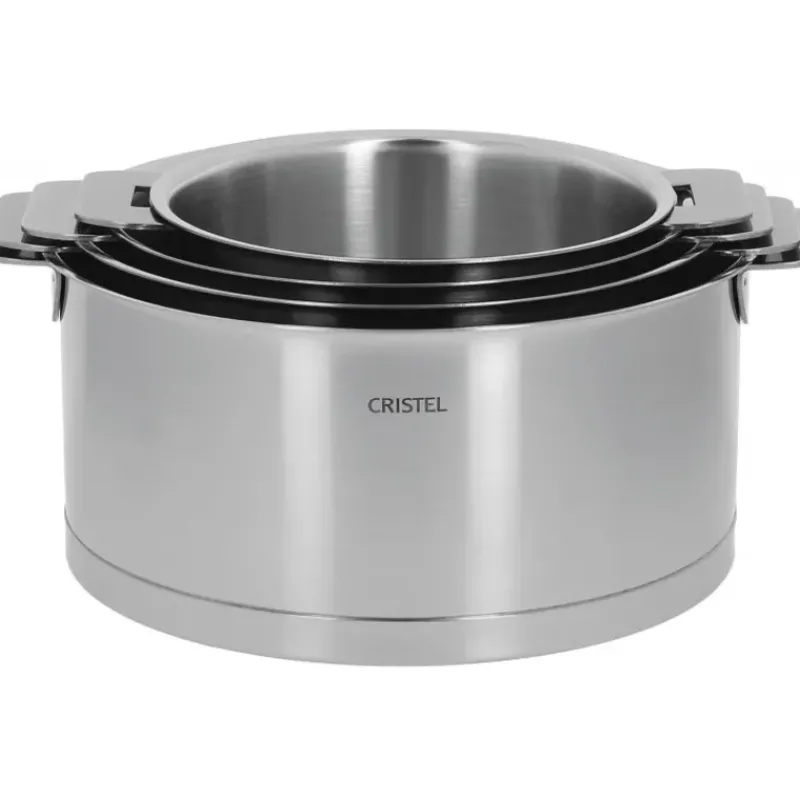 Casseroles*CRISTEL Série de 4 Casseroles Strate Amovible Inox
