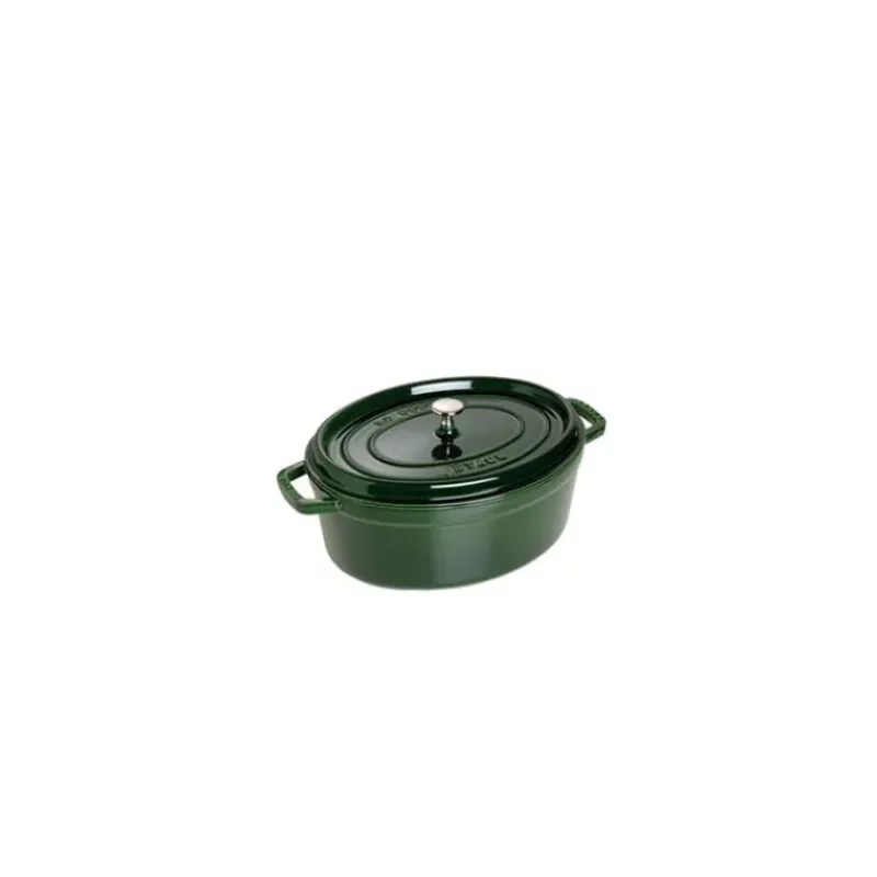 Cocotte En Fonte*STAUB Cocotte Fonte Ovale 29 cm Vert Basilic Majolique 4,2 L