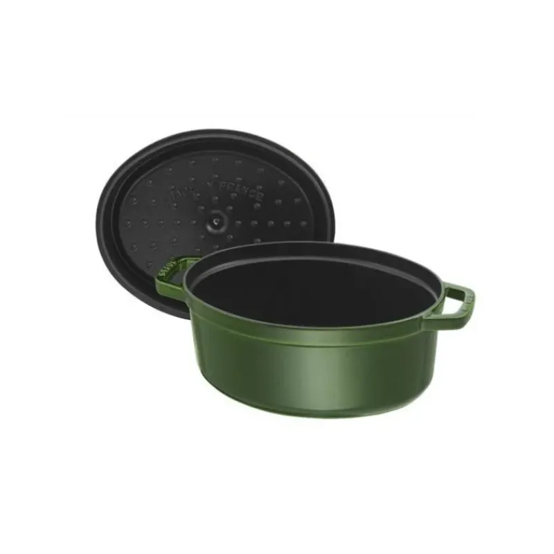 Cocotte En Fonte*STAUB Cocotte Fonte Ovale 29 cm Vert Basilic Majolique 4,2 L