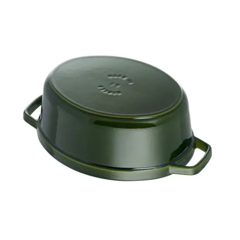 Cocotte En Fonte*STAUB Cocotte Fonte Ovale 29 cm Vert Basilic Majolique 4,2 L