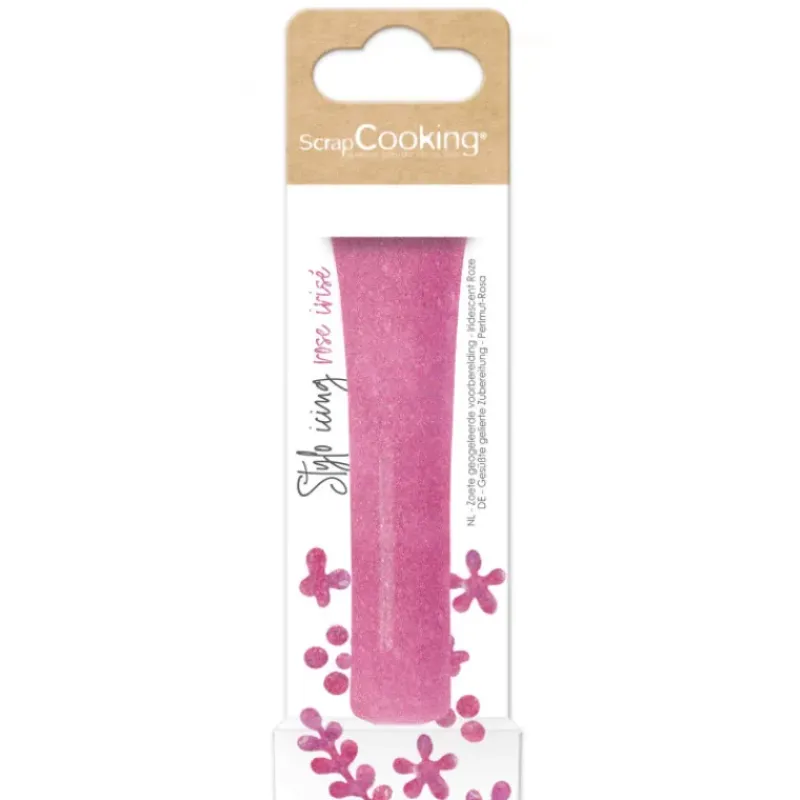Nappages Et Glaçages*SCRAPCOOKING Stylo Glaçage Gel Rose Pailleté 26 g