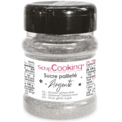 Décoration Comestible*SCRAPCOOKING Sucre Pailleté Argenté 160 g