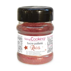 Sucre|Décoration Comestible*SCRAPCOOKING Sucre Pailleté Rubis 160 g