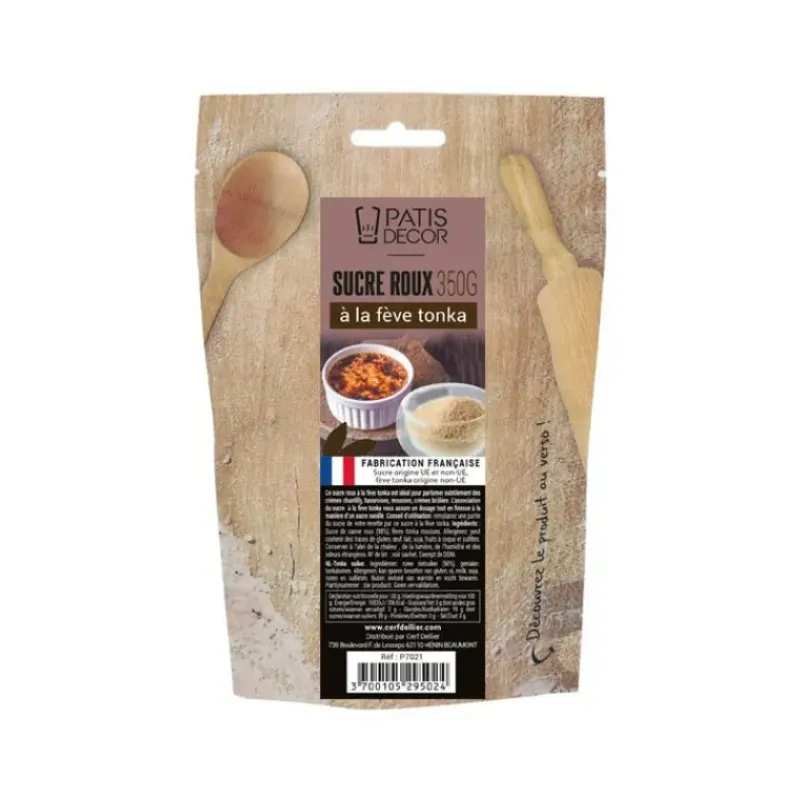 Sucre*PATISDECOR Sucre Roux Aromatisé Fève Tonka 350 g Patisdécor