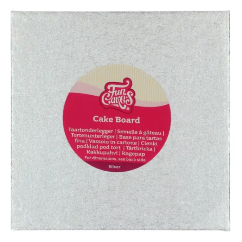 Présentoirs Pour Gâteaux*FUNCAKES Support Gâteau Carré 35 x 0,4 cm Argenté