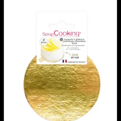 Présentoirs Pour Gâteaux*SCRAPCOOKING Supports Gâteau Or et Noir Rond 8 cm (x10)
