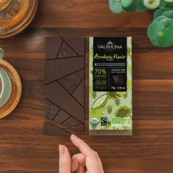 Chocolats À Offrir|Confiserie*VALRHONA Tablette de Chocolat Noir Andoa 70% Bio 70 g