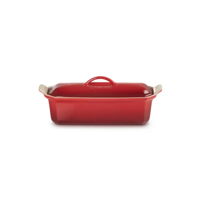 Terrines*LE CREUSET Terrine Rectangulaire avec presse 28 cm Cerise céramique