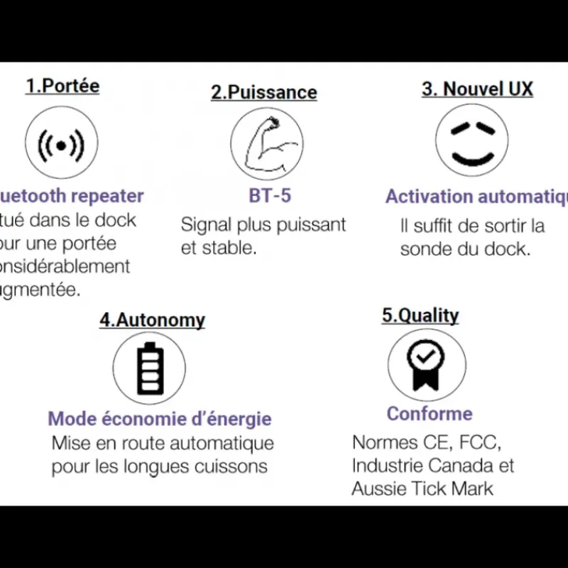 Thermomètre De Cuisine*MASTRAD Thermomètre de Cuisson Connecté Meat°It
