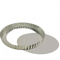 Moule Fer Blanc|Moules À Gâteaux*MALLARD FERRIERE Tourtière Cannelée Fond Amovible 26 cm x H 2,5 cm