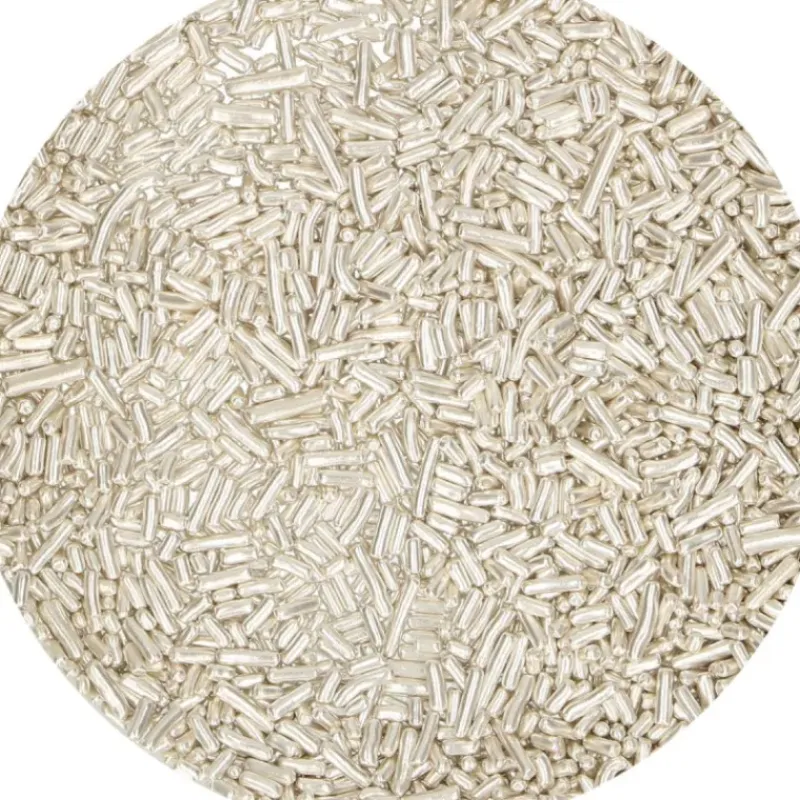Décoration Comestible*FUNCAKES Vermicelles Argent Métallique 80g