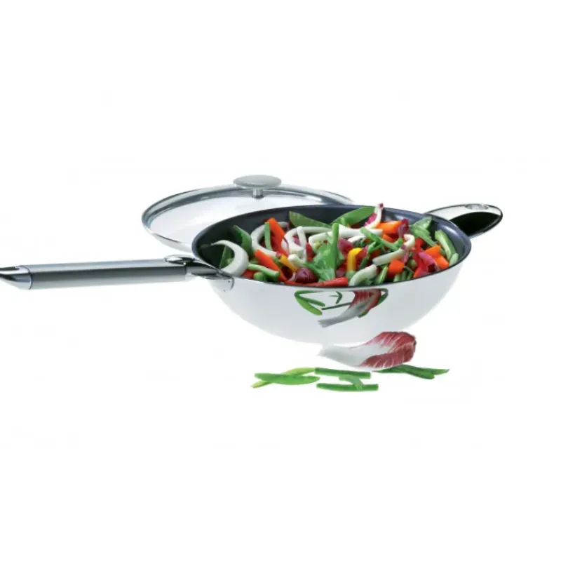 Woks*CRISTEL Wok Casteline Ø 24 cm Manche Amovible Anti-Adhésif Inox