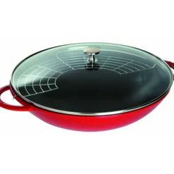 Woks*STAUB Wok en Fonte 37 cm Rouge